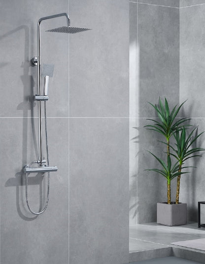 SKY square SILVER shower set