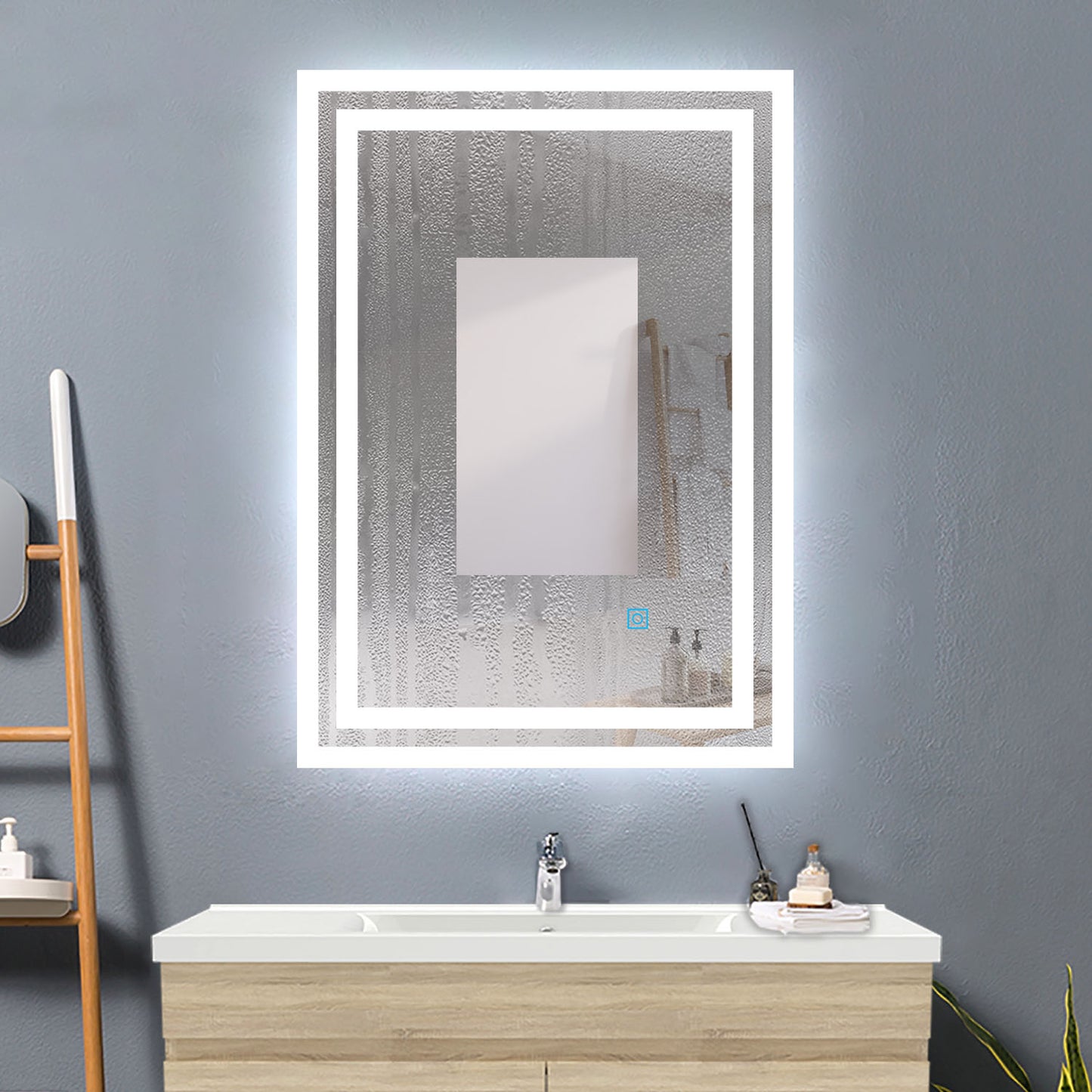 Bathroom LED Mirror, Anti Fog Touch Switch 500x700 700x500mm IP44 Waterproof Dustproof