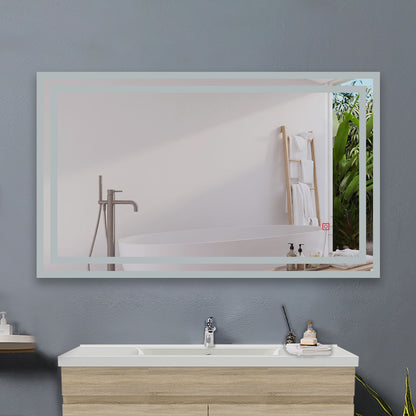 Bathroom Mirror with LED Lights, Anti Fog Touch Switch 900x700mm Vertical or Horizontal