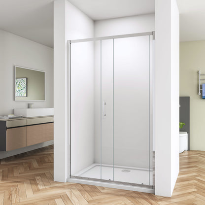 Sliding Shower Door Single Shower Enclosures Walk in Frame Tempered Clear Glass